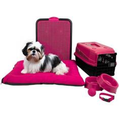 Kit Pet Pequeno Cama Futon Sanitário Transporte Acessórios - Supri Pet