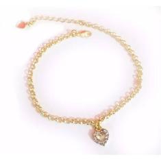 Pulseira Coração Love Folheado a Ouro 18k
