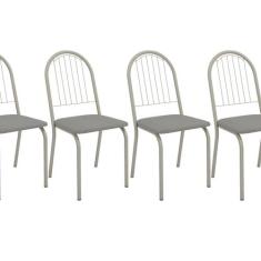 Conjunto 4 Cadeiras para Sala de Jantar Noruega Metal - Kappesberg