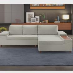 Sofá 3 Lugares com Chaise e Entrada USB Clássico Estofart