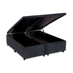 Cama Box Baú King Universal Suede Poliéster 186x198x35cm Cinza A Costa Rica