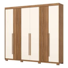 Guarda Roupa Casal Norton 6 Portas Nature Off White - Henn