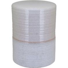 BANQUETA CERÂMICA 44x32x32cm MARFIM BANCO DECORATIVO JARDOM GARDEN - N