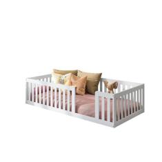 Cama Montessoriana Solteiro em MDF e Madeira com Grade Giulia Casatema