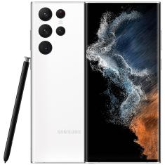 Smartphone Samsung Galaxy S22 Ultra 5G Branco 256GB, 12GB RAM, Tela Infinita de 6.8”, Câmera Quádrupla, Android 12 e Processador Snapdragon 8 Gen 1