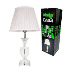 Abajur De Cristal Bivolt Com Cupula 69 Cm