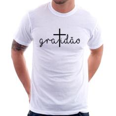 Camiseta Gratidão Cruz - Foca Na Moda