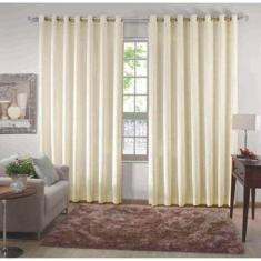 Cortina Para Sala Quarto Tecido Microfibra Palha 4,00X2,80