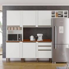 Cozinha Compacta 4 Peças 5 Portas 2 Gavetas Pérola Branco