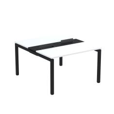 Mesa Plataforma Dupla com Pé de Aço para Coworking 110X140/2P PDC11/14/2P Branco/Preto