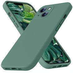 Ktele Capa compatível com iPhone 13 de 6,1 polegadas de silicone líquido premium [forro de microfibra macia antiarranhões] Capa protetora de proteção contra choques de corpo inteiro de borracha em gel