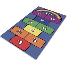 Tapete  Infantil Amarelinha 60x120 Antiderrapante - Style Brazil, Azul