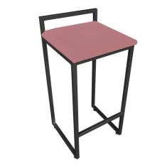 Banqueta Alta Lavínia Suede Base Preto D'Rossi - DRossi, Rose