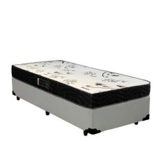 Cama Box Solteiro Colchão Espuma D28 Bambo Branco Ducci + Box Sintétic