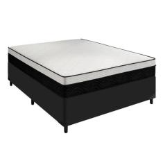 Cama Casal Preta Arezzo Black White Molas Ensacadas Portobel
