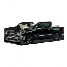 Cama Infantil Solteiro Caminhonete Raam Preta 100% Mdf Resistente