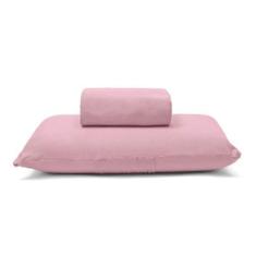 Jogo De Cama Buettner Solteiro Malha 100% Algodão Basic Liso 2 Peças Rose Blush