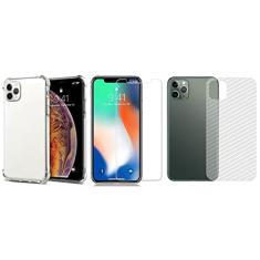 Capinha Antichoque e Película Vidro Frente e Traseira Compatível com Iphone 11 Pro Max