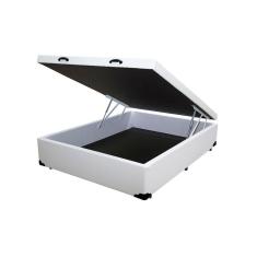 Cama Box Baú Blindado Viúva Homequeen Sintético Branco 41x128x188