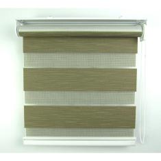 Cortina Rolô Double Vision Com Barra Niveladora Crisdan 1,80 Largura X 2,30 Altura Marrom