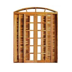 Portal Correr Veneziana 6 Folhas Itauba em Arco com Fechadua 1,40 X 2,30 Rodam Natural