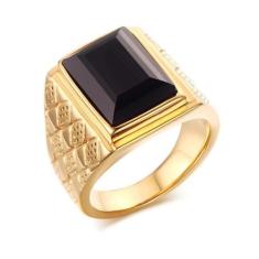 Anel Masculino Homem Banhado Ouro 18k Pedra Vermelha Granada - Jeweler