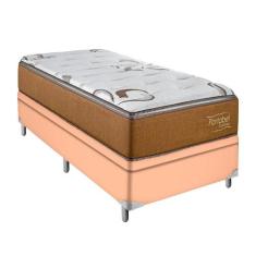 Cama Box Baú Solteiro Bege e Colchão Toronto Euro Pillow - Portobel