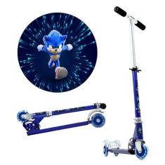 Patinete Sonic Sega 3 Rodas Infantil Azul de Alumínio - Toys 2U