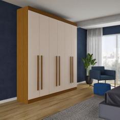 Guarda-Roupa Casal Camaçari 6 PT Imbuia e Off White - Mobly