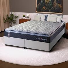 Conjunto Cama Box Queen Dakota Preto 158x198x57 Espuma D33