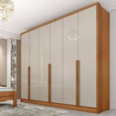 Guarda Roupa Casal 6 Portas 6 Gavetas Fortuna Tcil Cor Cinamomo Off Wh