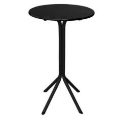 Mesa Bistrô Alto Preto com Tampo Redondo Preto - Fortmix