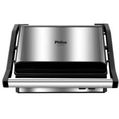 Grill e Sanduicheira Philco PGR21PI Maxx Clean Antiaderente Preto Inox para 2 Sanduiches 110V
