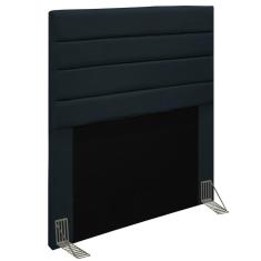 Cabeceira Cama Box Solteiro 90CM Rubi D10 Suede Preto - Mpozenato