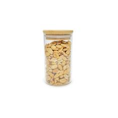 Pote De Vidro De Mantimentos 300Ml C/ Tampa De Bambu Oikos