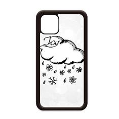 Capa de celular com estampa de floco de neve nublado pintado à mão para iPhone 11 Pro Max