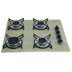 Fogão Cooktop Premium 4 Bocas Ultra Chama Amadeirado Claro