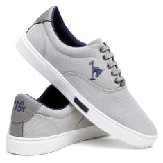 Tenis Masculino Sapatenis Polo Joy Confortavel Casual Cinza