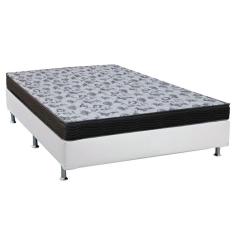 Cama Box Viúva: Colchão Anatômico Ortobom D33/ep Fort Tech Iso 100 + Base Crc Suede White(128x188)