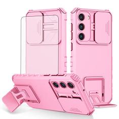 Asuwish Capa de telefone para Samsung Galaxy S23 Plus 5G com protetor de tela de vidro temperado e capa de câmera deslizante suporte suporte acessórios de célula protetora S23+5G S23plus 23S + S 23