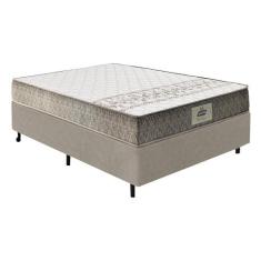 Cama Box Casal Bege + Colchão Molas Ensacadas Macau Gazin 138x188x59cm