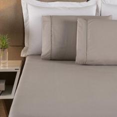 Jogo de Lençol Casal King 3 Peças 100% Algodão 200 Fios Ponto Palito -