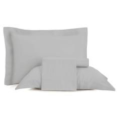 Jogo de Cama Casal Altenburg Cetim 300 Fios Cinza
