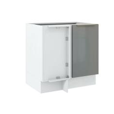 Balcão de Canto Madesa Lux 1 Porta - Branco/Cinza
