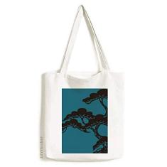Bolsa sacola de lona azul com pintura da cultura japonesa bolsa de compras casual