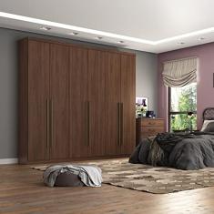 Guarda Roupa Casal 6 Portas 3 Gavetas Internas Jade Henn Castanho Hp