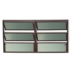 Janela de Aluminio Basculante 2 Seções Plus Vidro Boreal 60cm x 120cm Brimak Corten