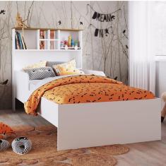 Cama Infanto Juvenil com Estante e Protetores House Art in Móveis Branco