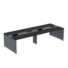 Mesa de Plataforma Dupla para 4 Pessoas Corporativa 130x140/4p Preto/Grafito