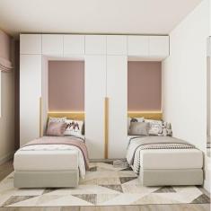 Guarda-roupa Modulado 6 Peças 10 Portas Jade Cabecasa Madeiramadeira Branco Fosco